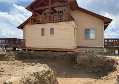 View from the ground facing the original house