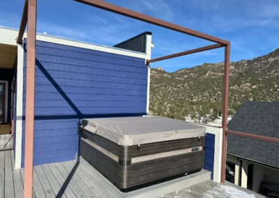 Hot tub on upper deck patio