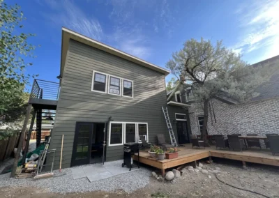Back patio and entrance to home addition