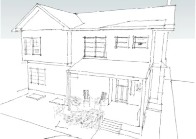 Sketch of the exterior design of the new home build - Mountain View Custom Home Builders S&T Construction Company Buena Vista Colorado