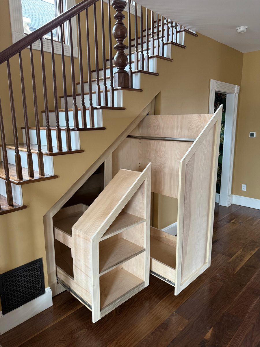 Custom under the stair cabinetry - Mountain View Custom Home Builders S&T Construction Company Buena Vista Colorado