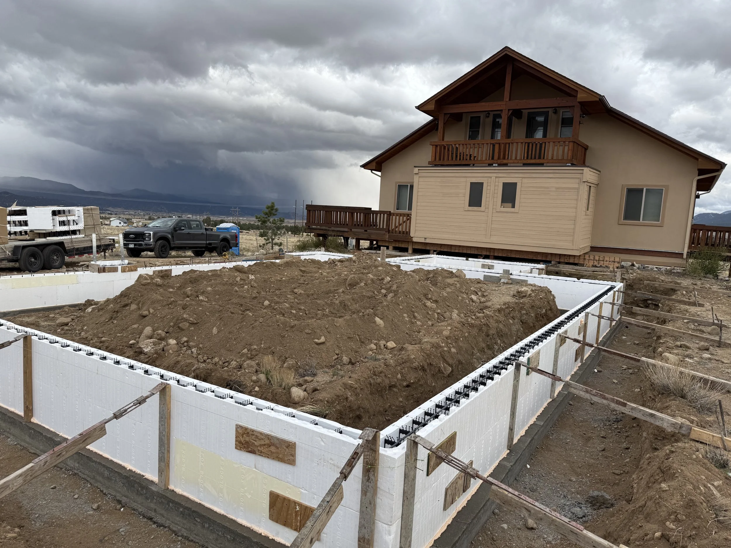 Garage foundation in ground -  Custom Home Builders S&T Construction Company Buena Vista Colorado