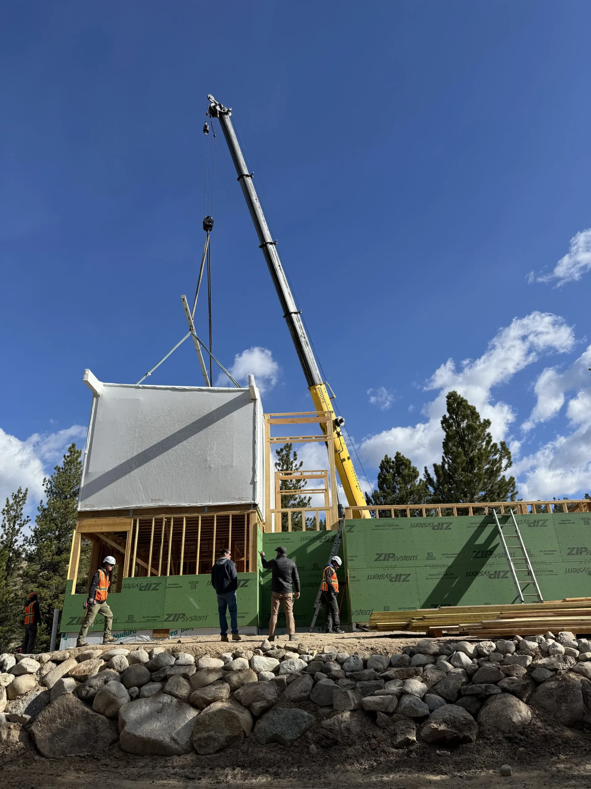 modular hybrid home being built - modular home contractors Colorado mountains - S&T Construction Buena Vista Colorado